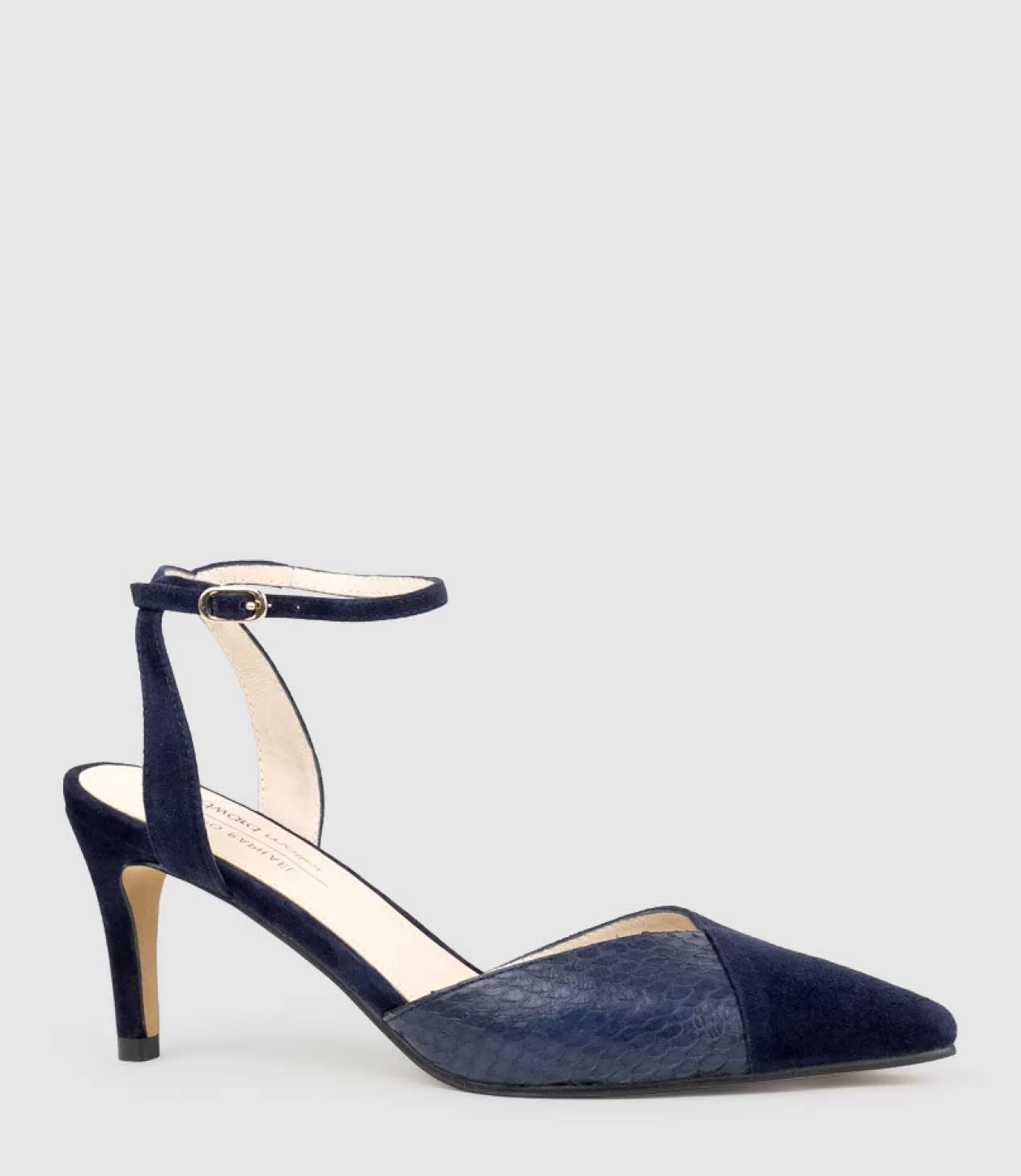 Edward Meller High Heel<Addison75 Dorsay Pump In Navy Suede