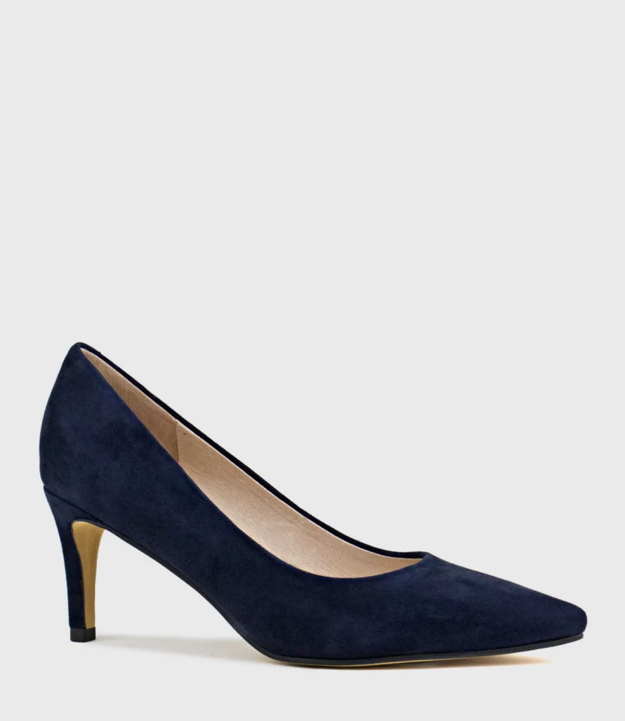 Edward Meller Mid Heel<Adria 75Mm Pointed Toe Pump In Navy Suede