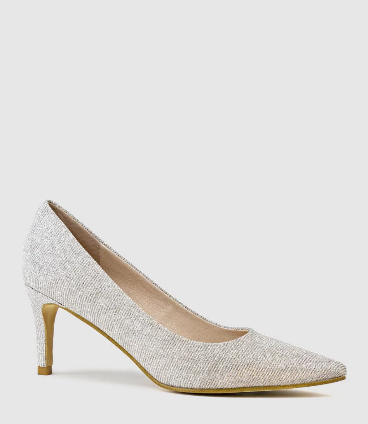 Edward Meller Mid Heel<Adria 75Mm Pointed Toe Pump In Silver Ritz