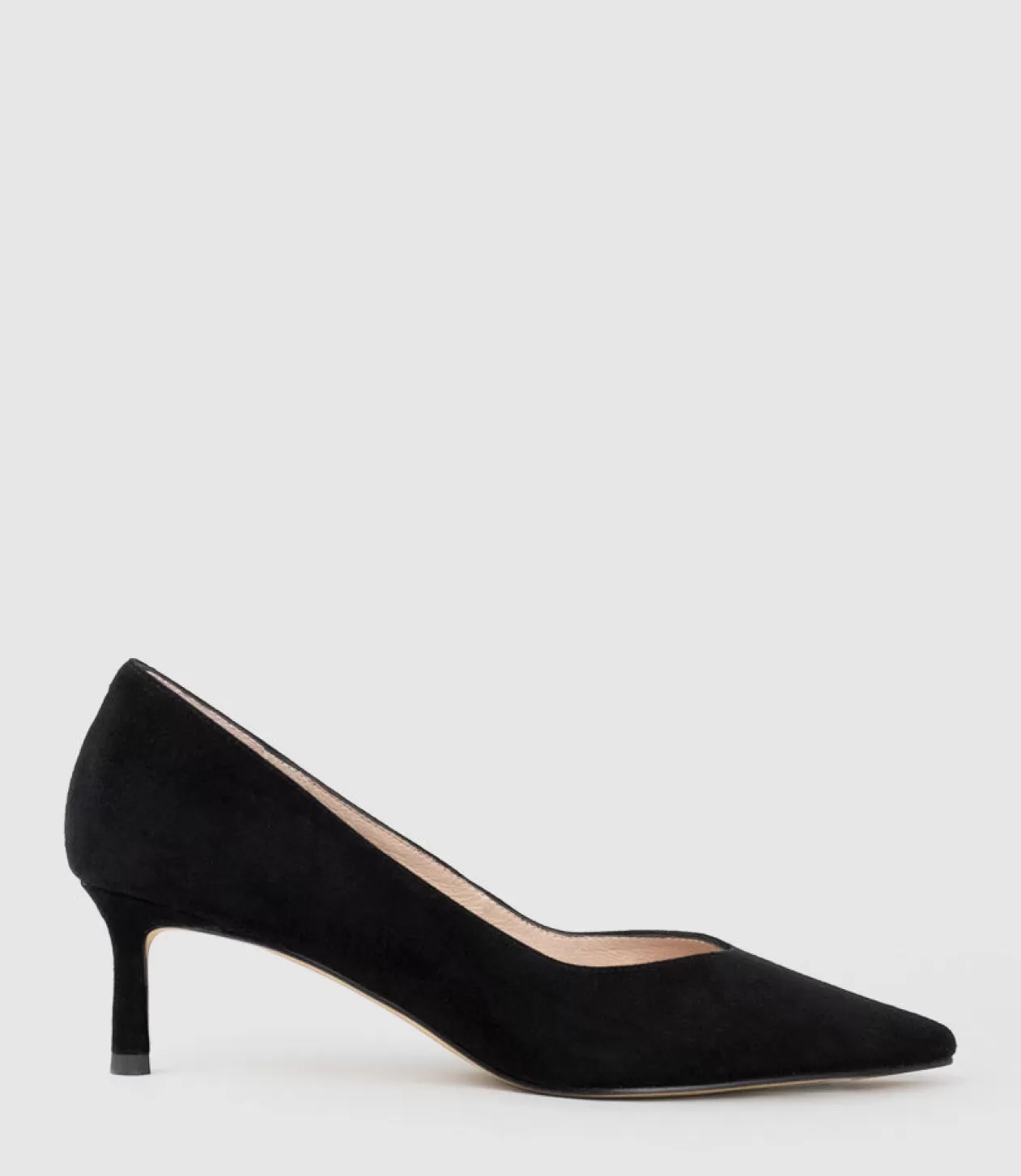 Edward Meller Mid Heel<Annette55 V Throat Pump In Black Suede