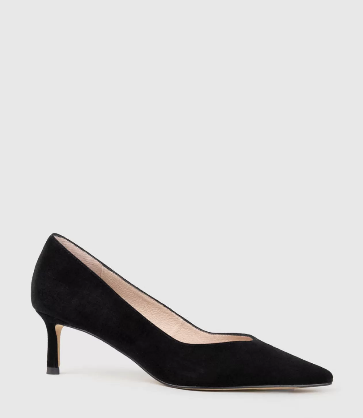 Edward Meller Mid Heel<Annette55 V Throat Pump In Black Suede