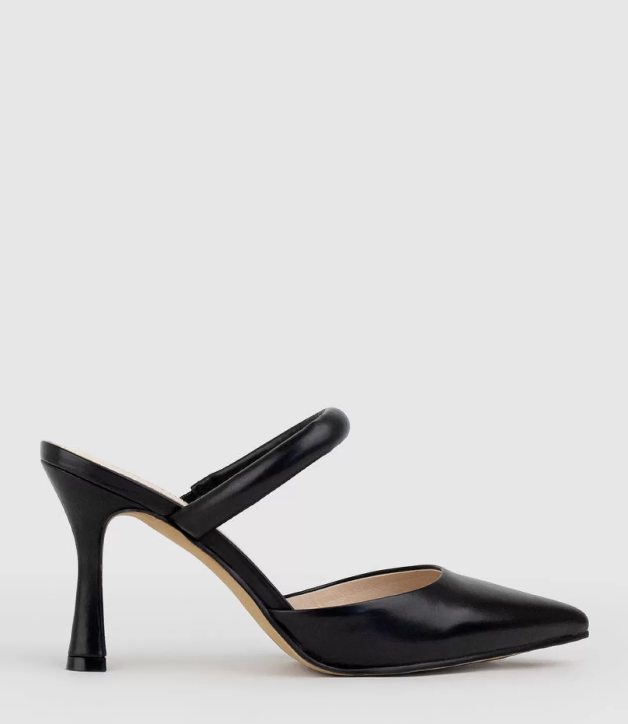 Edward Meller High Heel<Ashe85 Closed Toe Slide In Black Baby Calf