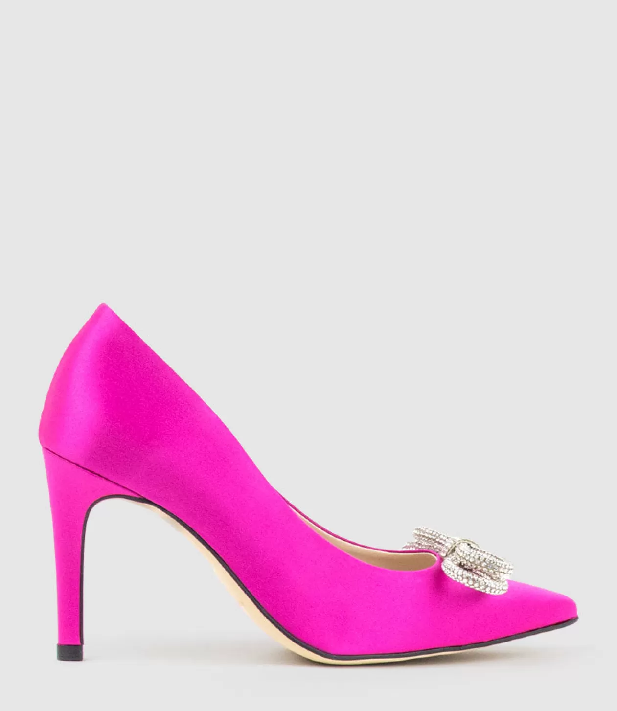 Edward Meller High Heel<Astiria90 Pump With Crystal Bow In Hot Pink Satin