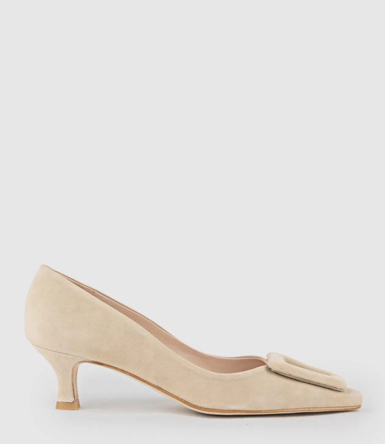 Edward Meller Mid Heel<Astra60 Pump With Trim In Camel Suede