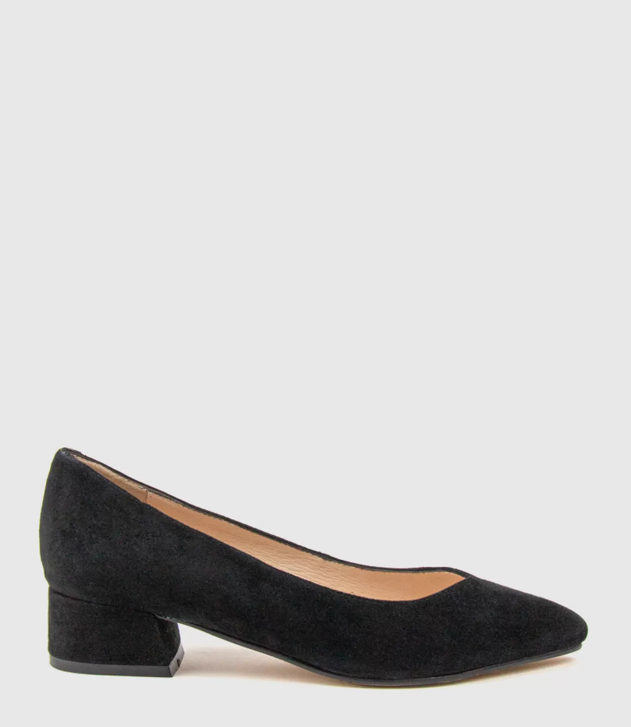 Edward Meller Low Heel<Audrey35 Low Block Heel Pump In Black Suede