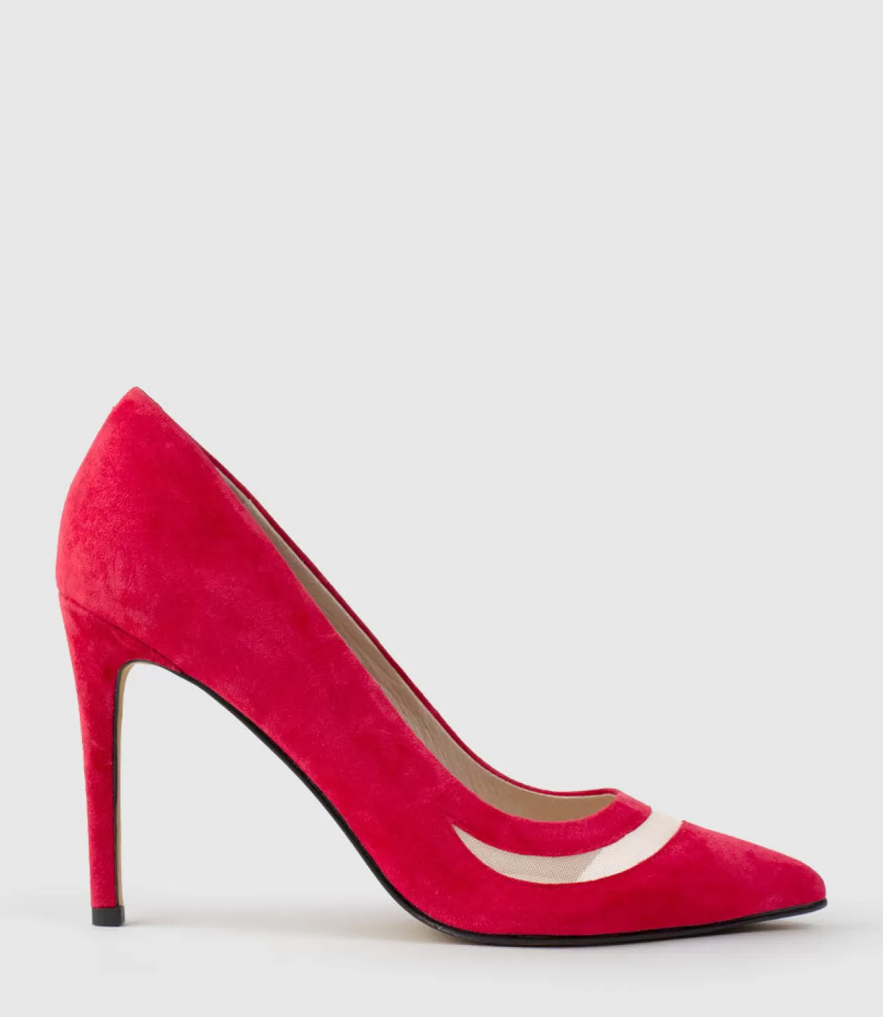 Edward Meller High Heel<Avery100 Pump With Mesh Detail In Red Suede