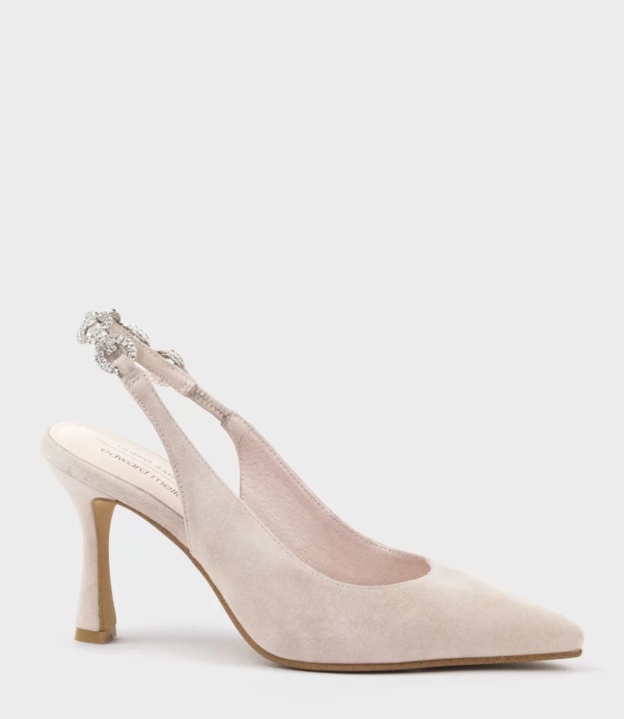 Edward Meller High Heel<Azalia85 Slingback Pump With Diamond Band In Blush Suede