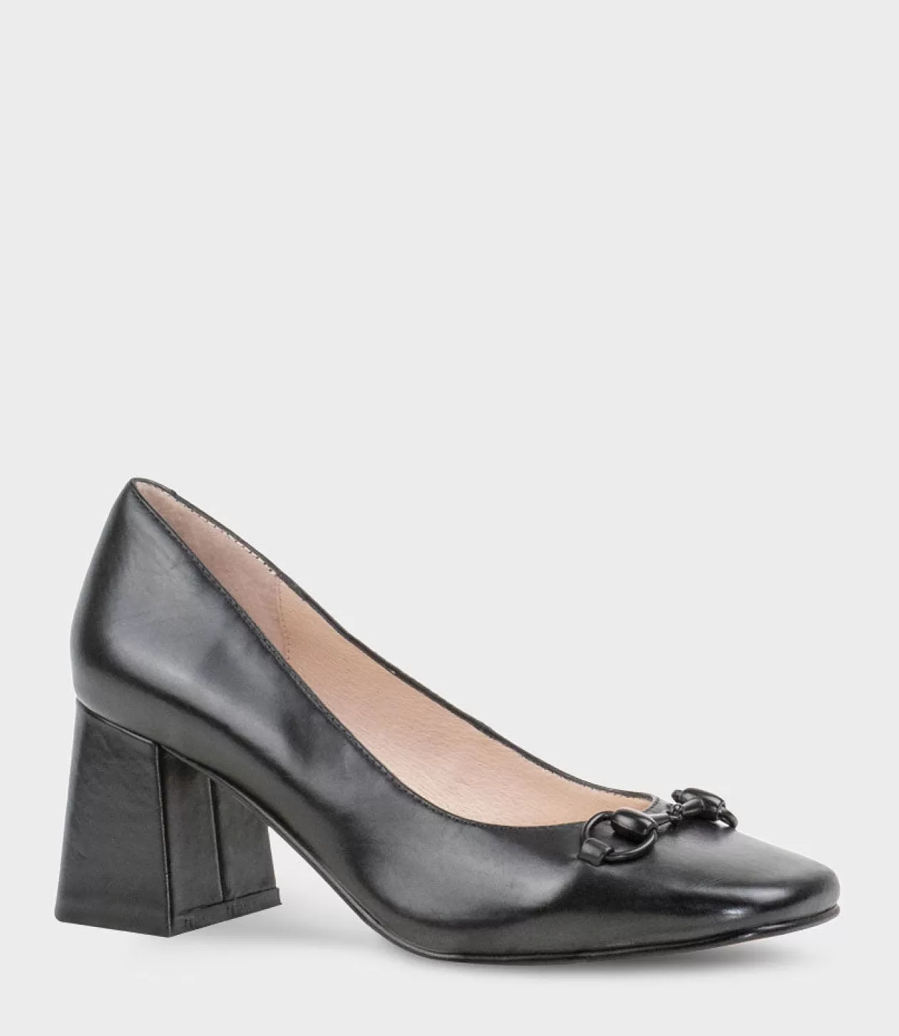 Edward Meller Mid Heel<Blythe65 Square Toe Pump With Hardware In Black