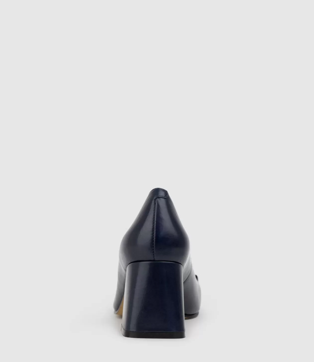 Edward Meller Mid Heel<Blythe65 Square Toe Pump With Hardware In Navy Baby Calf