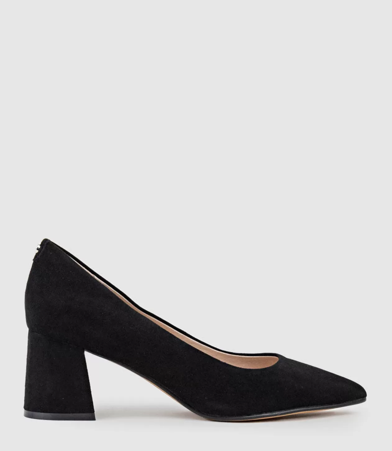 Edward Meller Mid Heel<Brooke65 Pointed Block Heel Pump In Black Suede