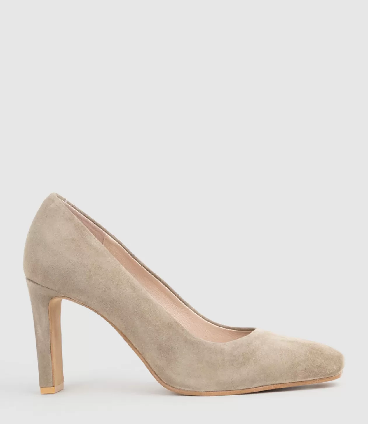 Edward Meller High Heel<Brooklyn85 Square Toe Pump In Latte Suede