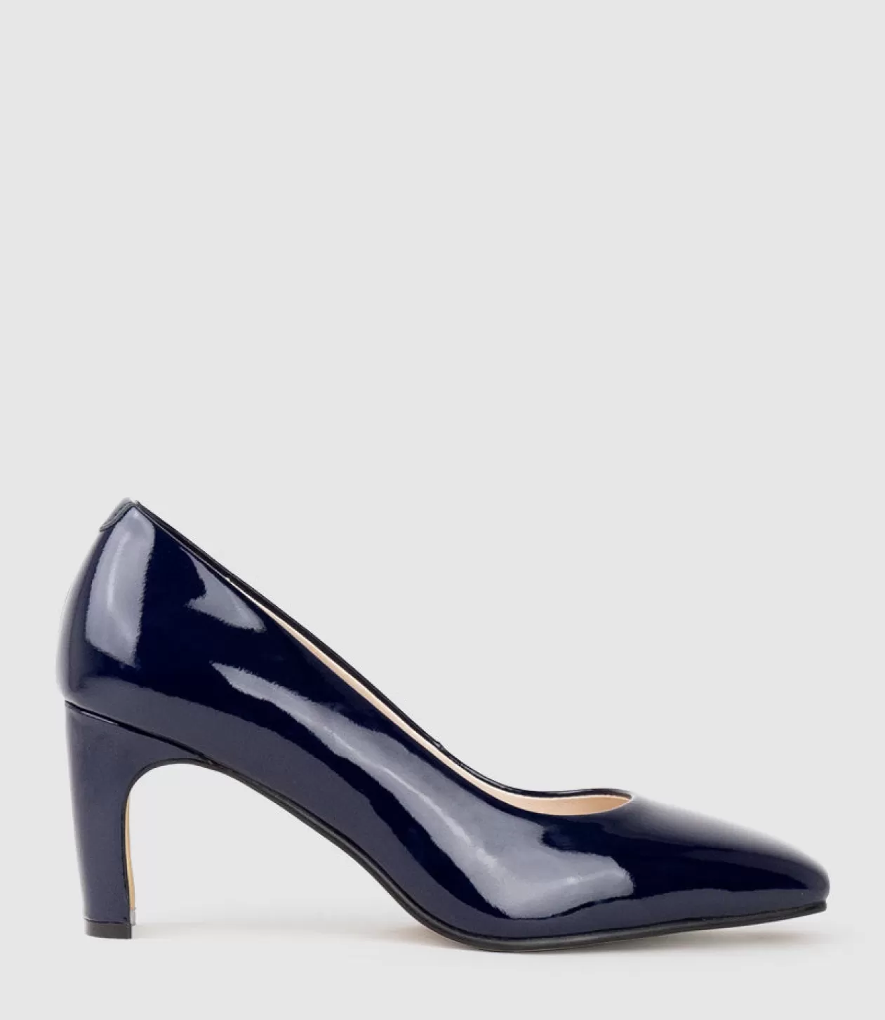 Edward Meller Mid Heel<Bryce70 Square Toe Pump In Navy Patent