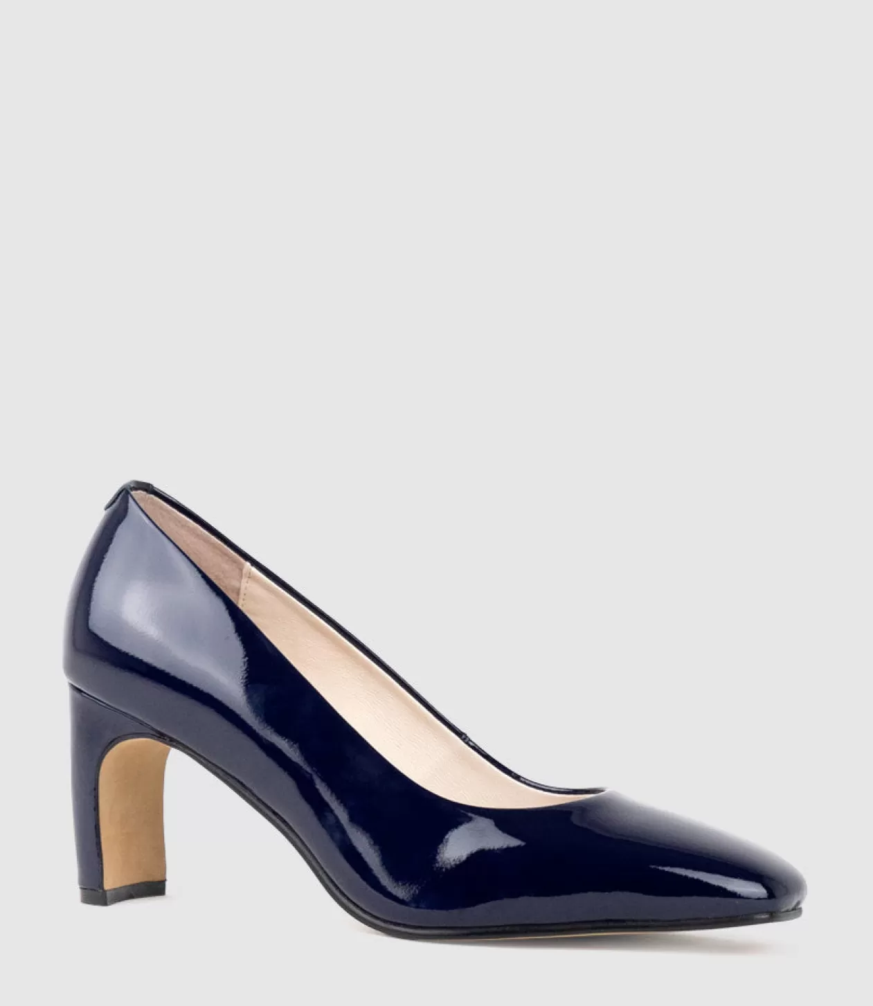 Edward Meller Mid Heel<Bryce70 Square Toe Pump In Navy Patent