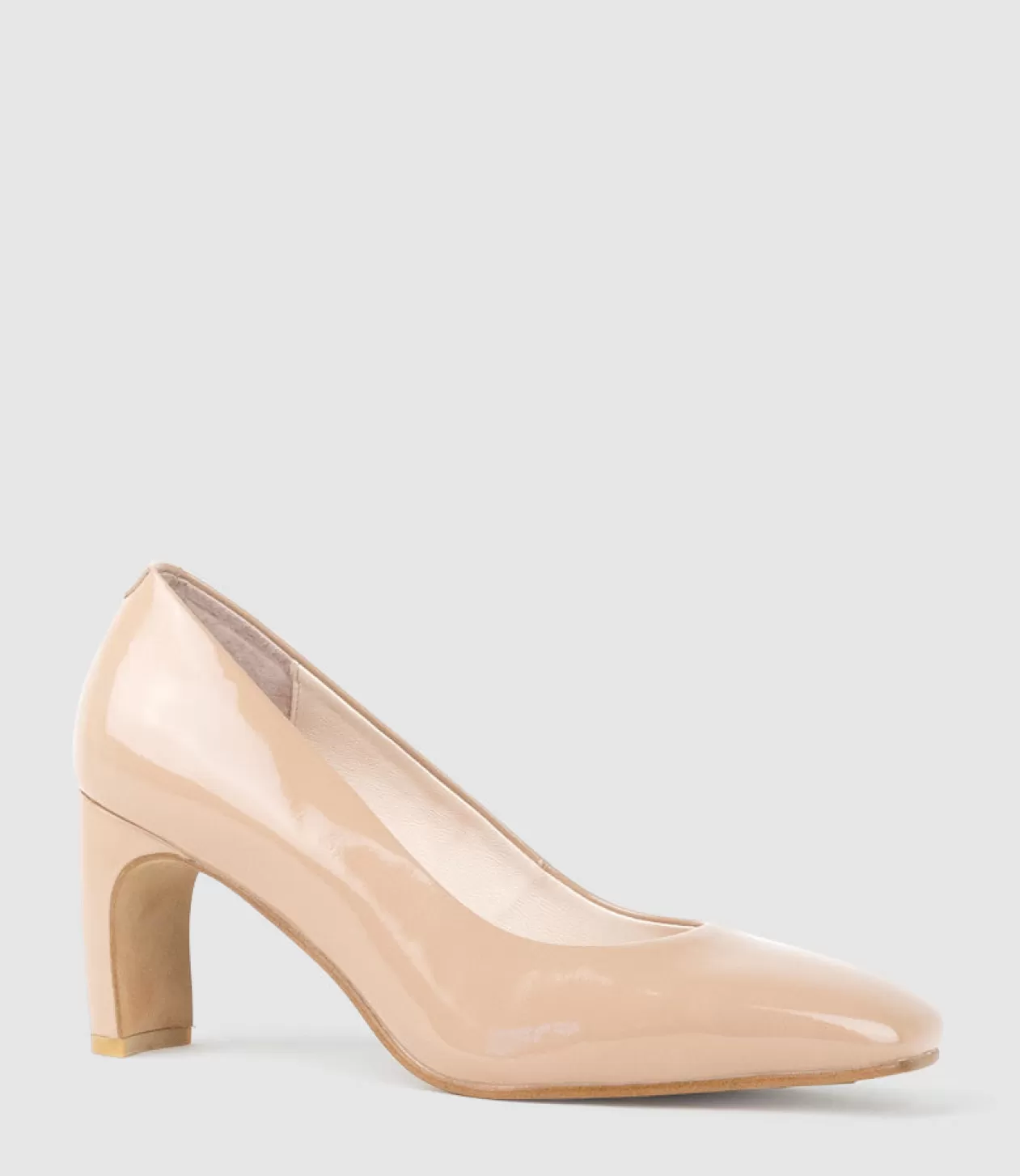 Edward Meller Mid Heel<Bryce70 Square Toe Pump In Nude Patent