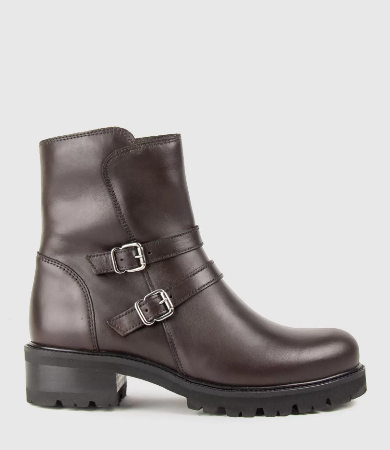 Edward Meller Ankle Boots<Carly Double Buckle Biker Boot In Espresso