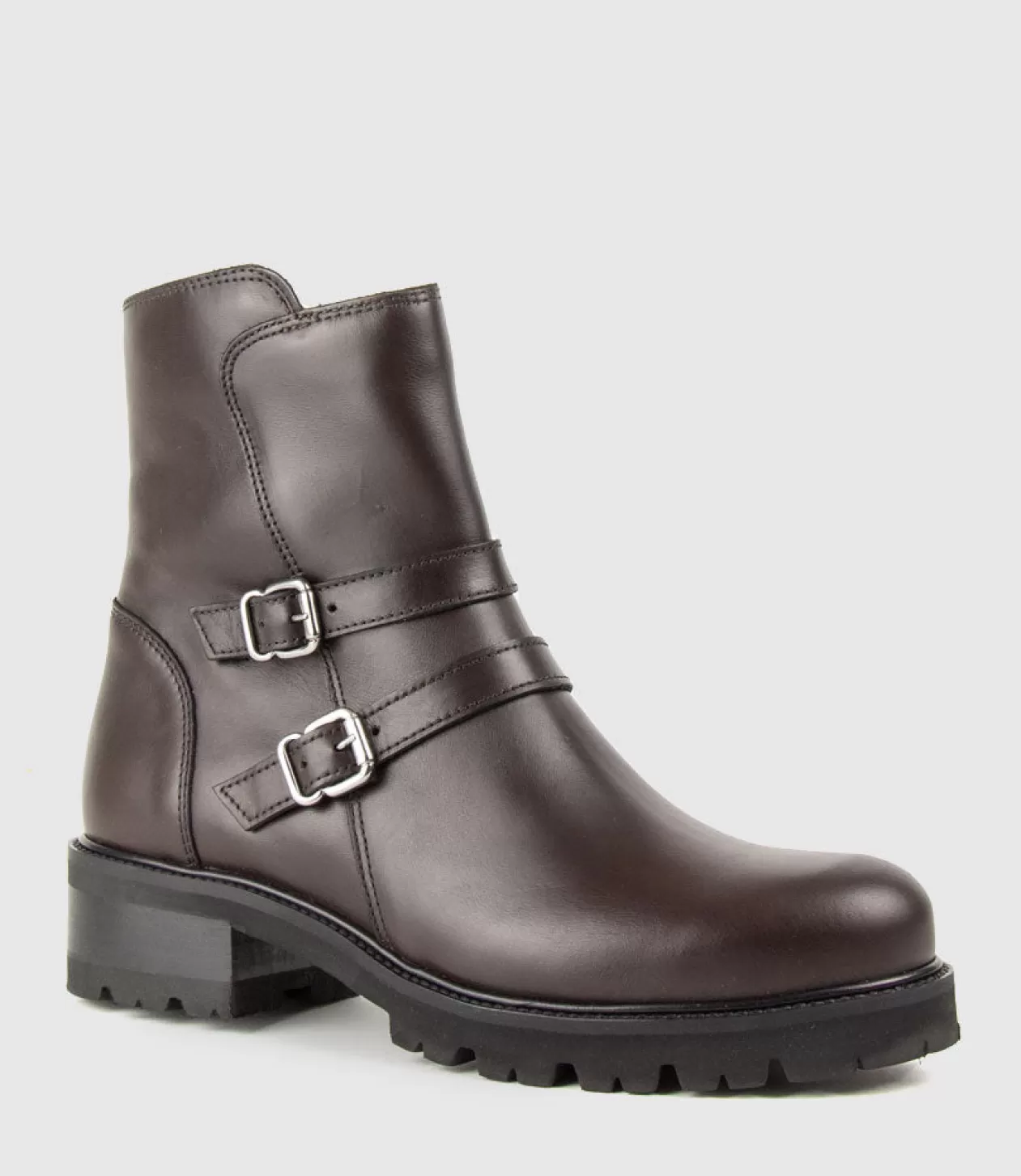 Edward Meller Ankle Boots<Carly Double Buckle Biker Boot In Espresso