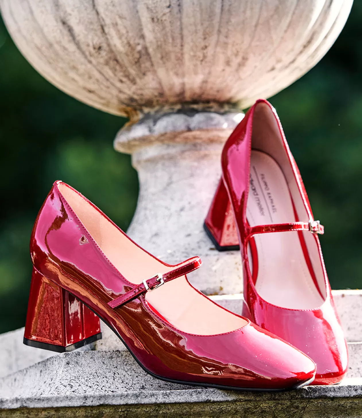 Edward Meller Mid Heel<Celina65 Mary Jane Pump In Ruby Patent