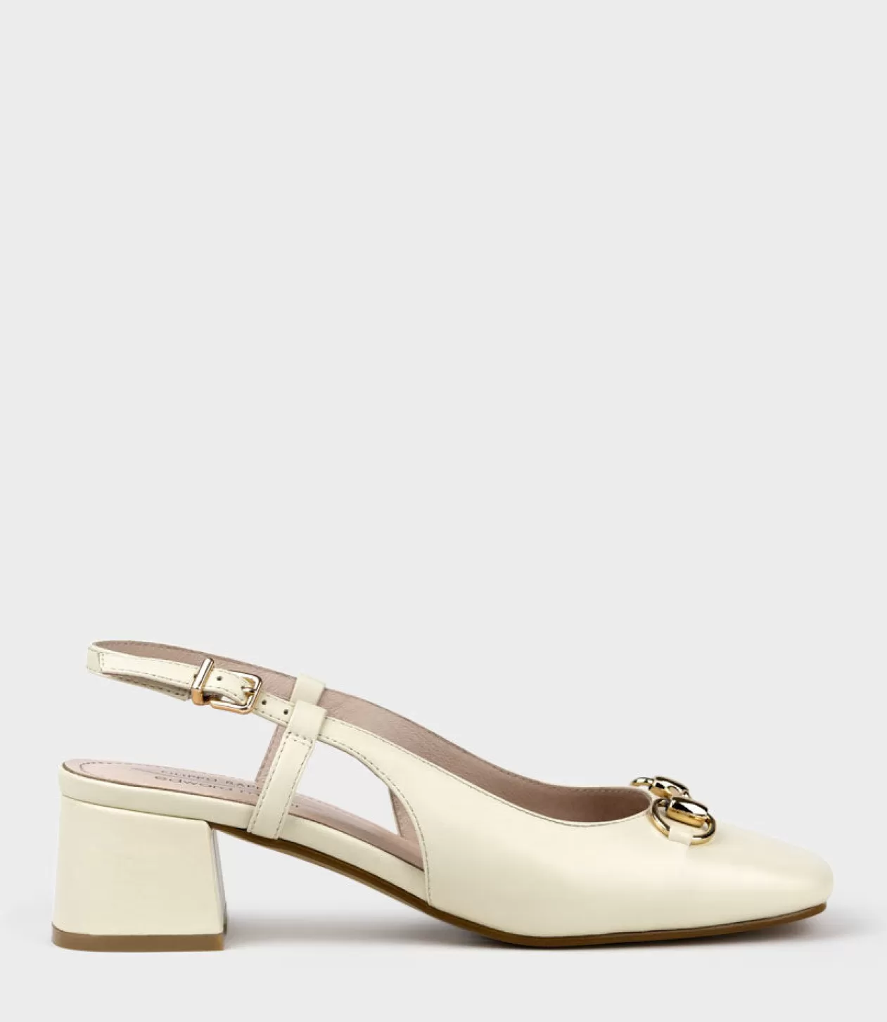 Edward Meller Low Heel<Clementine45 Closed Toe Sling With Hardware In Bone