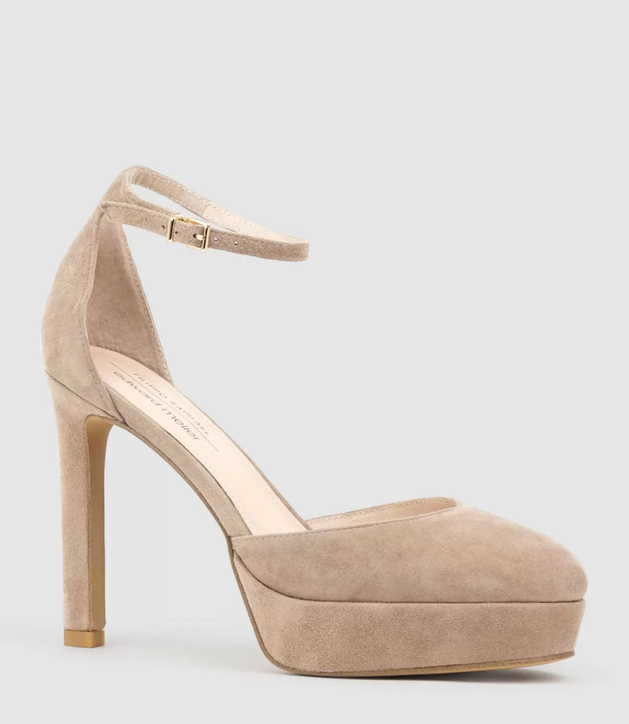 Edward Meller High Heel<Cody110 Dorsay Platform Pump In Nude Suede