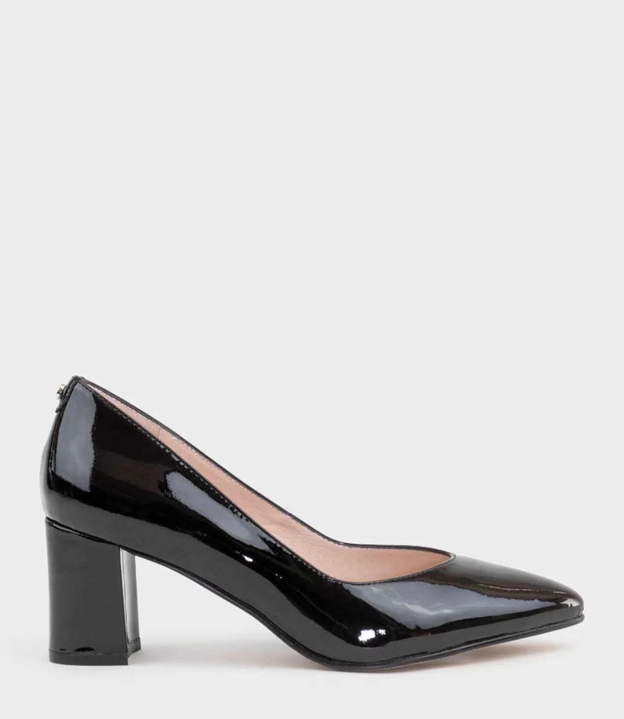 Edward Meller Mid Heel<Cordelia60 Pointed Block Heel Pump In Black Patent