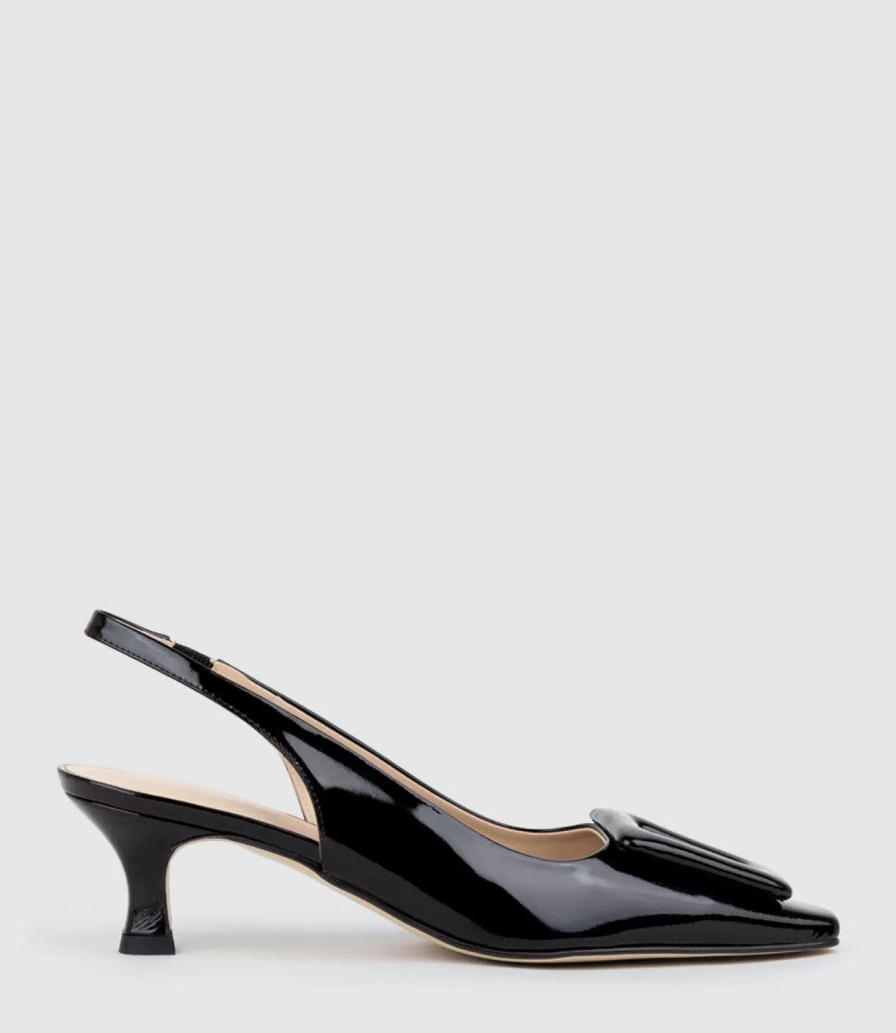 Edward Meller Kitten Heel Pumps<Damini60 Slingback Pump In Black Patent