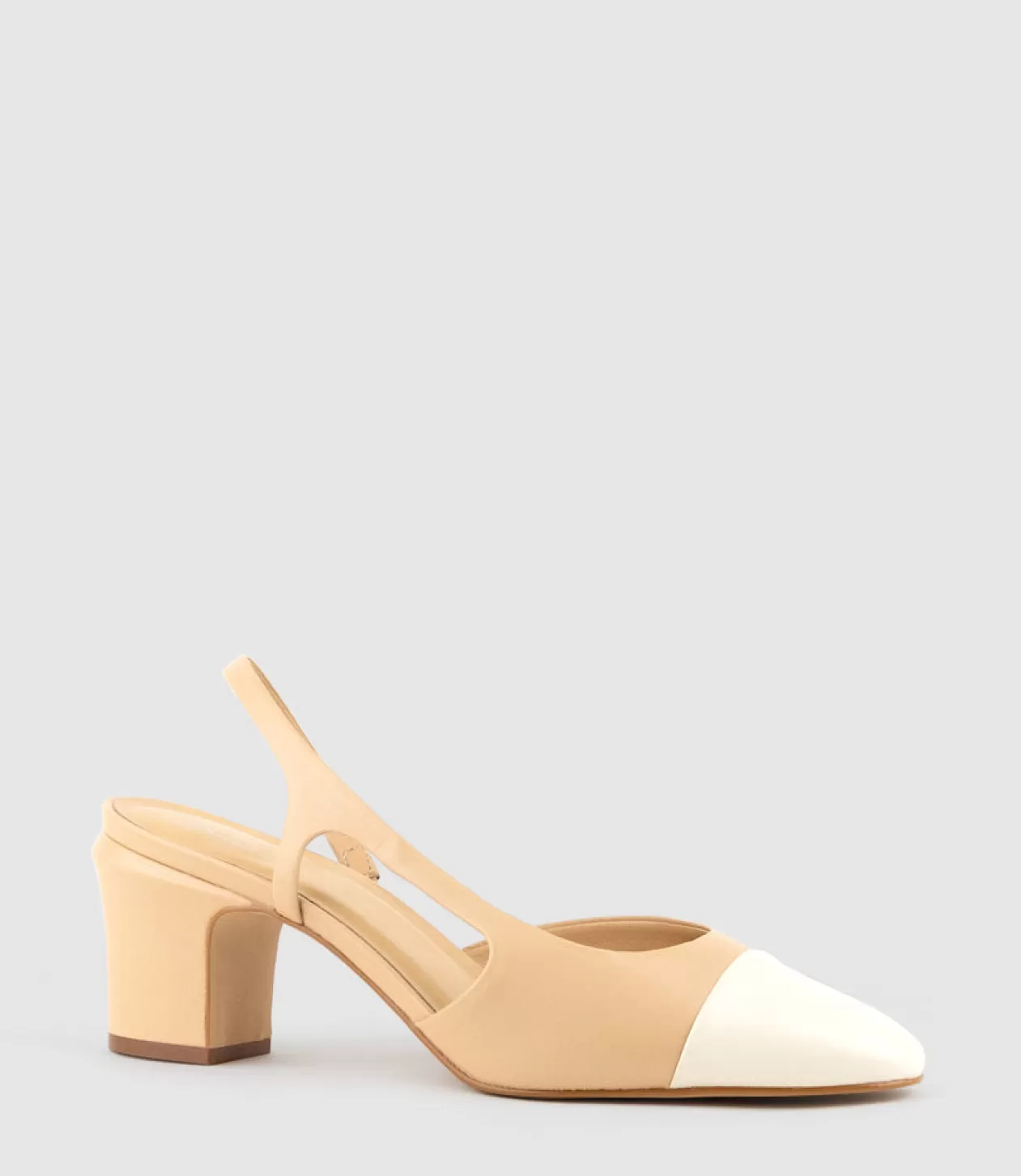 Edward Meller High Heel<Danica75 Cap Toe Dorsay Slingback Pump In Beige