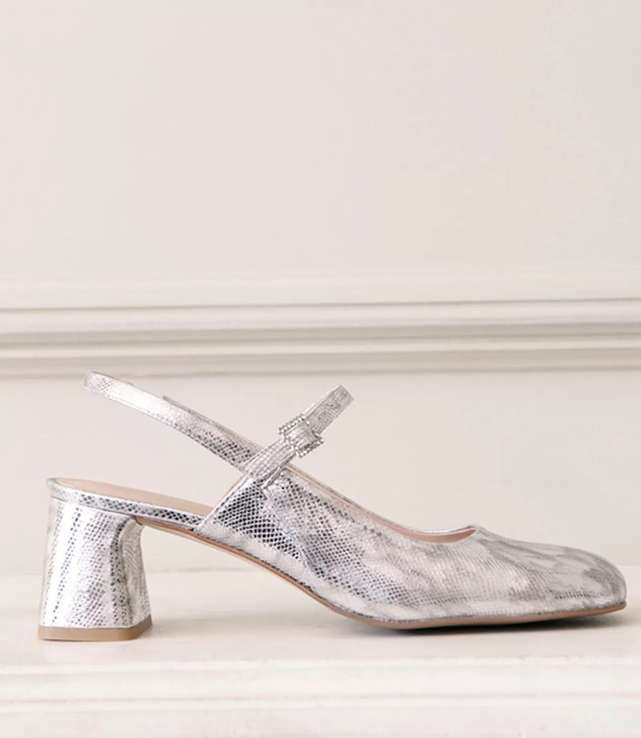 Edward Meller High Heel<Darla70 Squond Slingback Pump In Silver