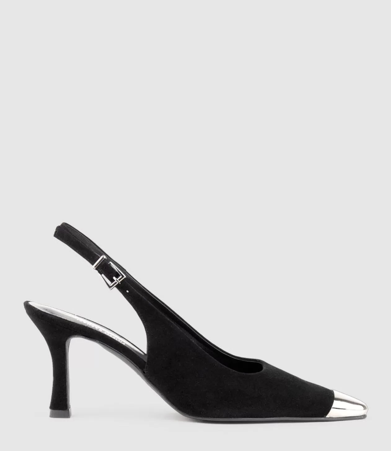 Edward Meller High Heel<Delina75 Cap Toe Slingback Pump In Black Suede