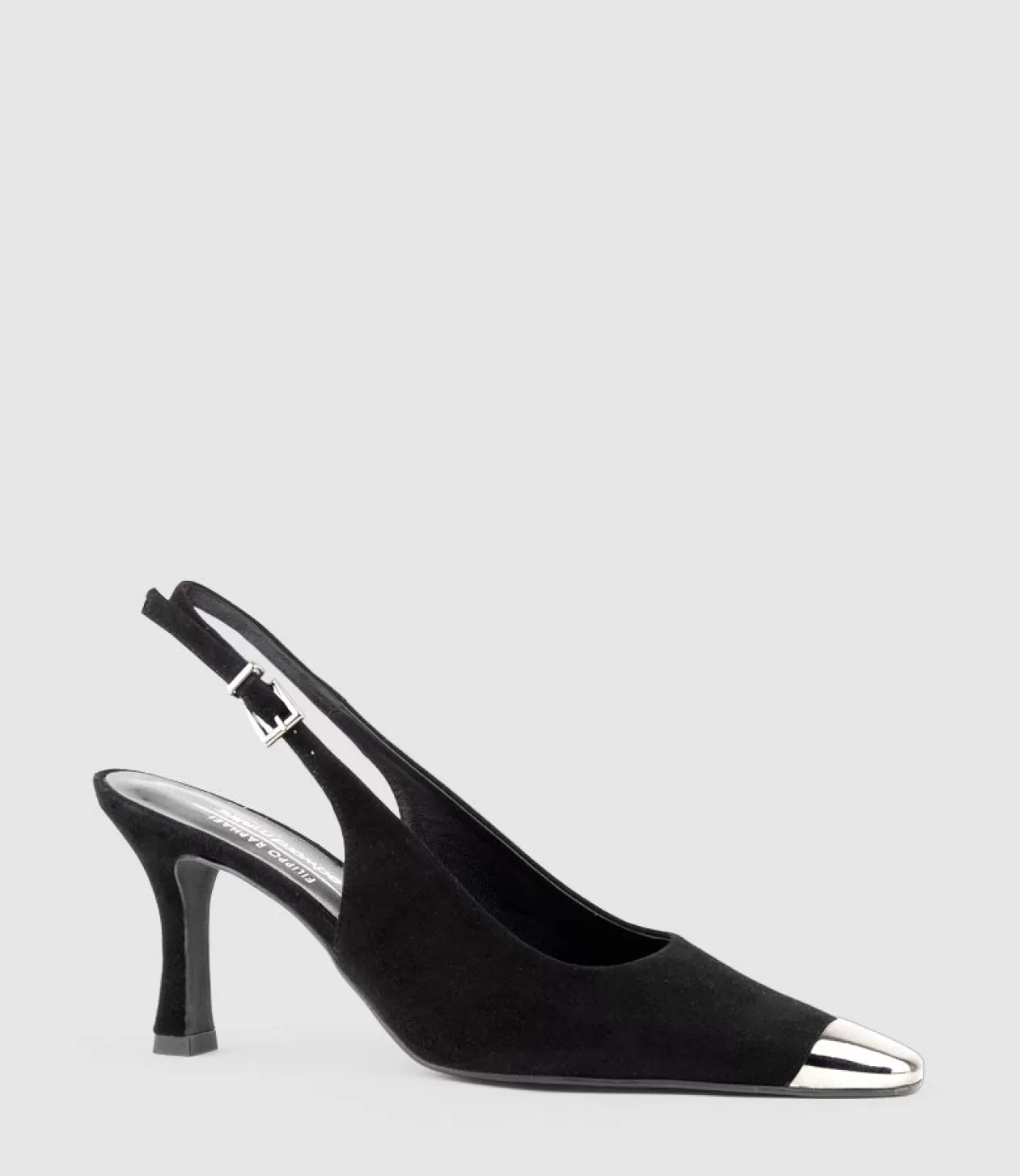 Edward Meller High Heel<Delina75 Cap Toe Slingback Pump In Black Suede