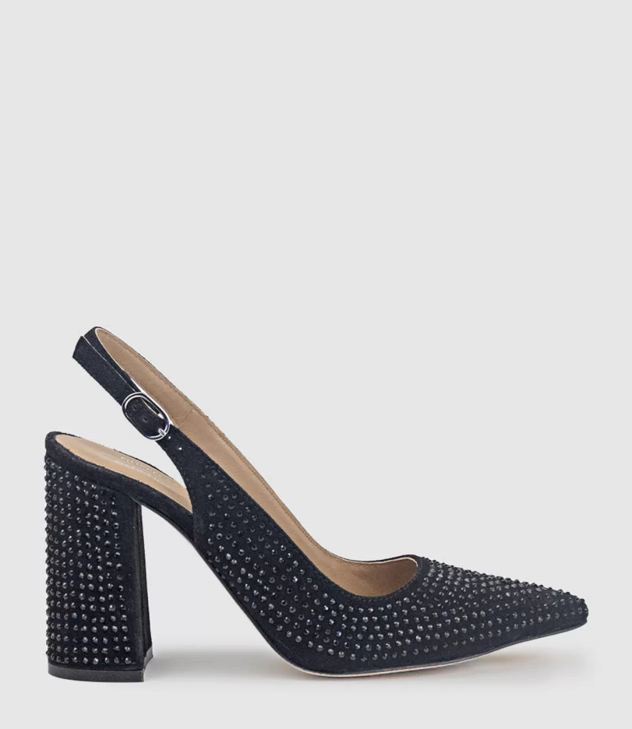 Edward Meller High Heel<Demi100 Crystal Slingback Pump In Black Suede