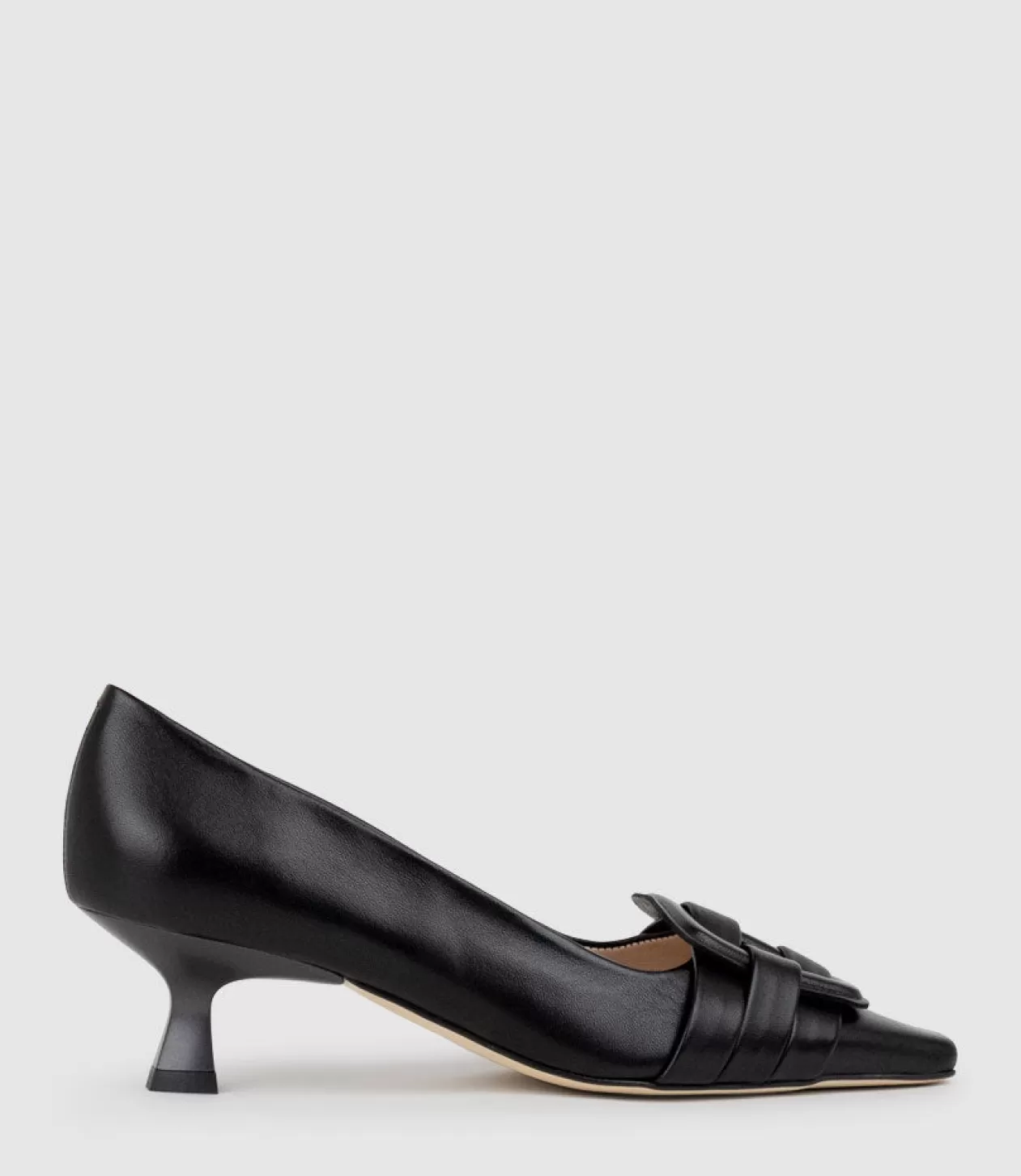 Edward Meller Mid Heel<Destra60 Pointed Pump With Buckle In Black