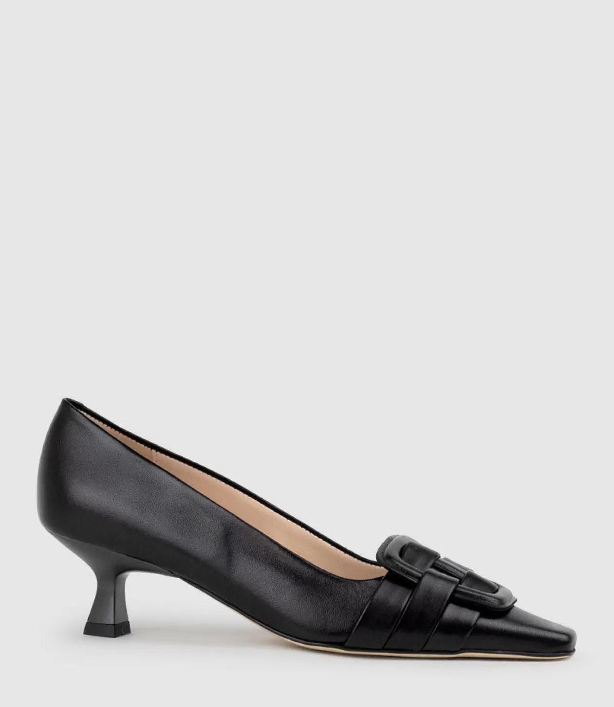 Edward Meller Mid Heel<Destra60 Pointed Pump With Buckle In Black