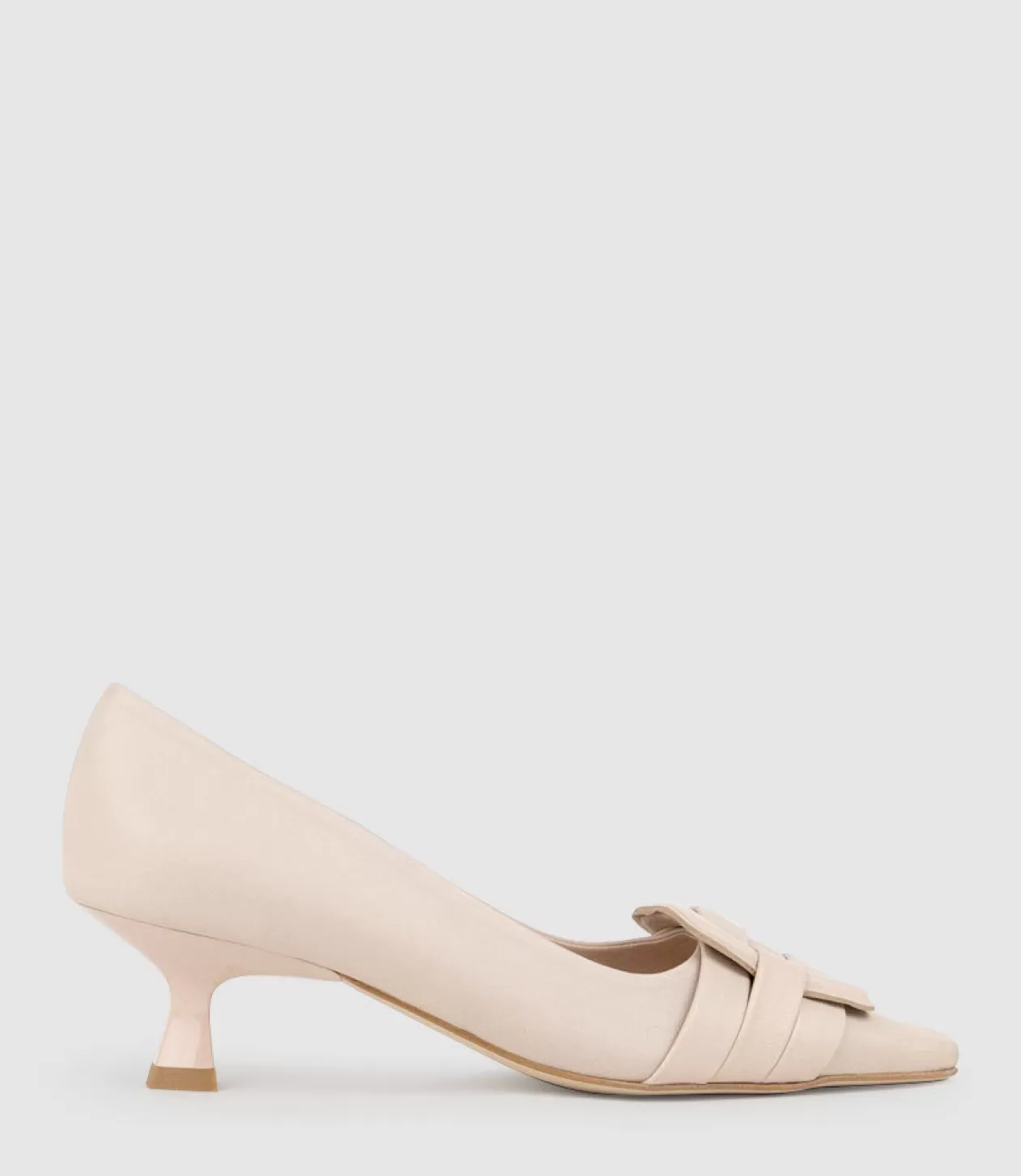 Edward Meller Mid Heel<Destra60 Pointed Pump With Buckle In Nude