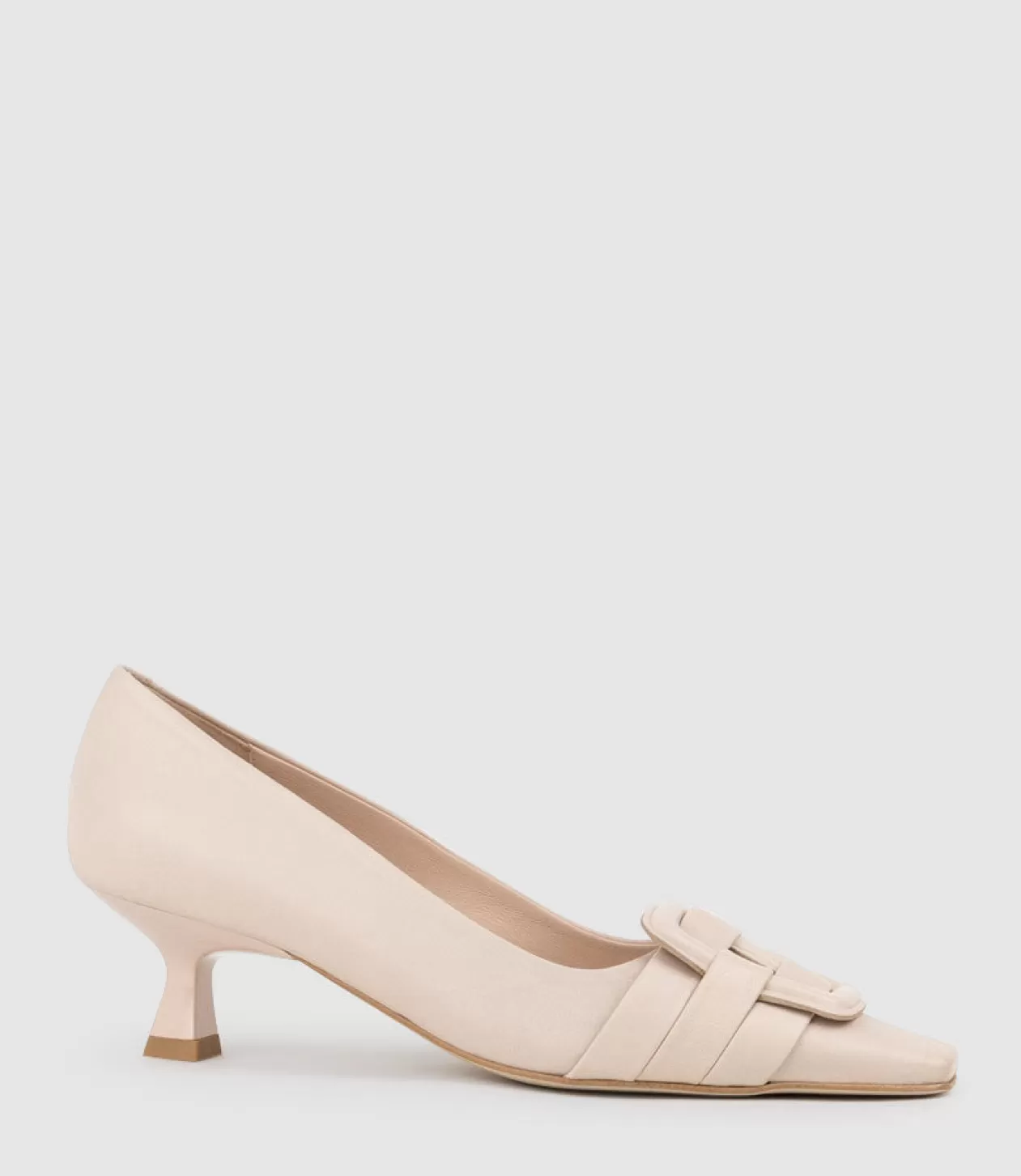 Edward Meller Mid Heel<Destra60 Pointed Pump With Buckle In Nude