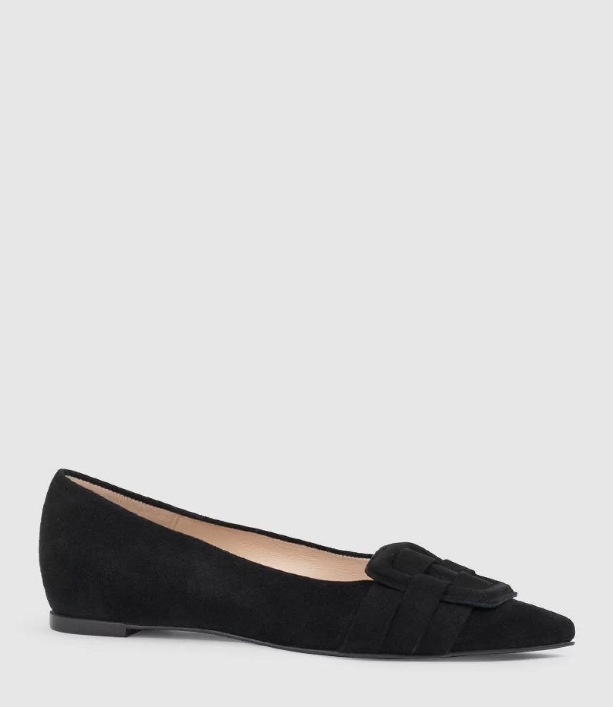 Edward Meller Ballet Flats<Destraflat Pointed Ballet With Buckle In Black Suede