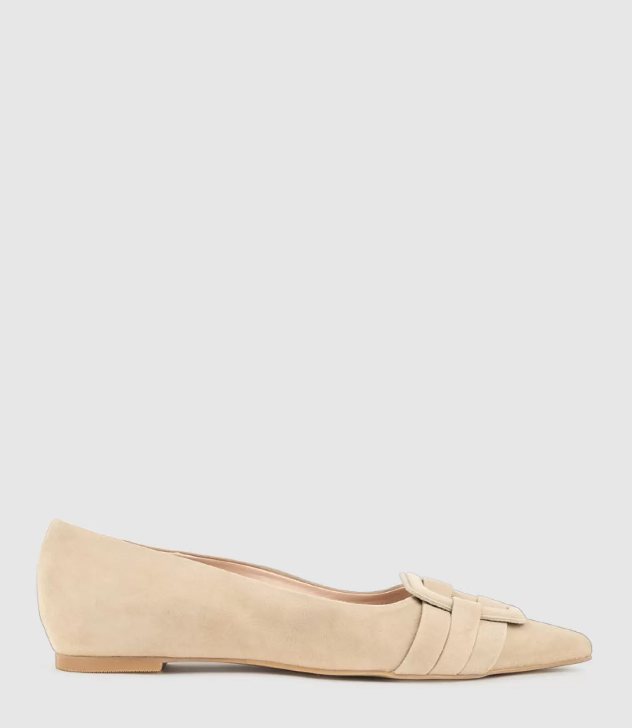 Edward Meller Ballet Flats<Destraflat Pointed Ballet With Buckle In Camel Suede