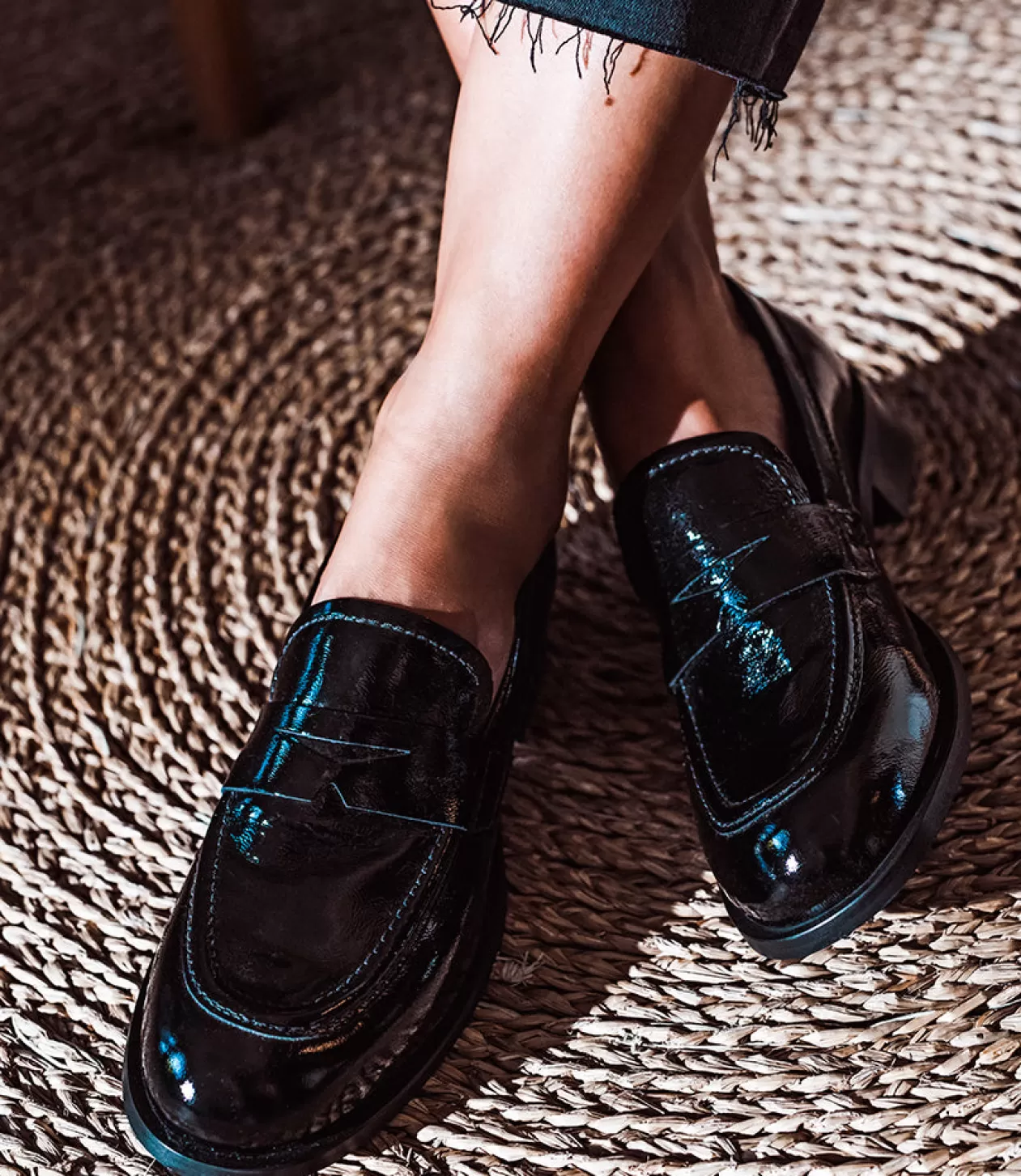 Edward Meller La Canadienne<Dominic Moccasin In Black Patent