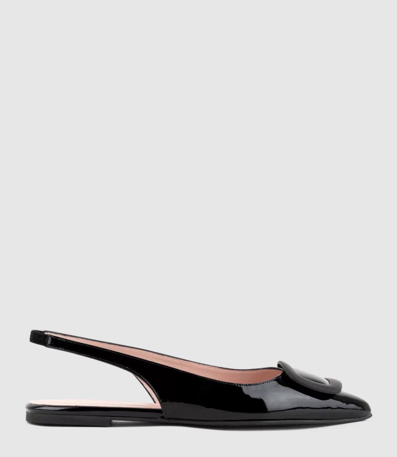 Edward Meller Ballet Flats<Eliza Slingback With Hardware In Black Patent