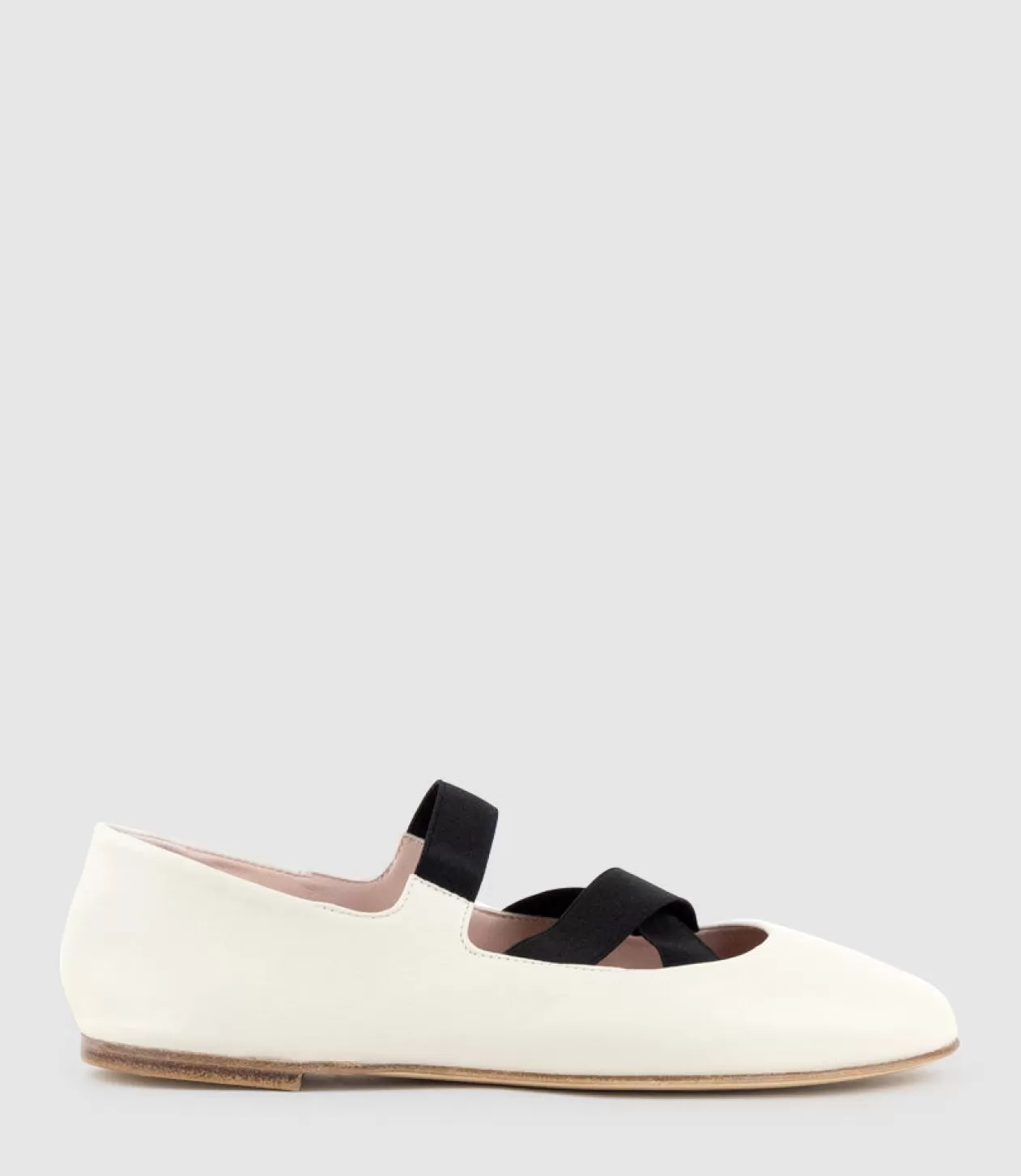 Edward Meller Ballet Flats<Emaline Crossover Elastic Ballet In Offwhite