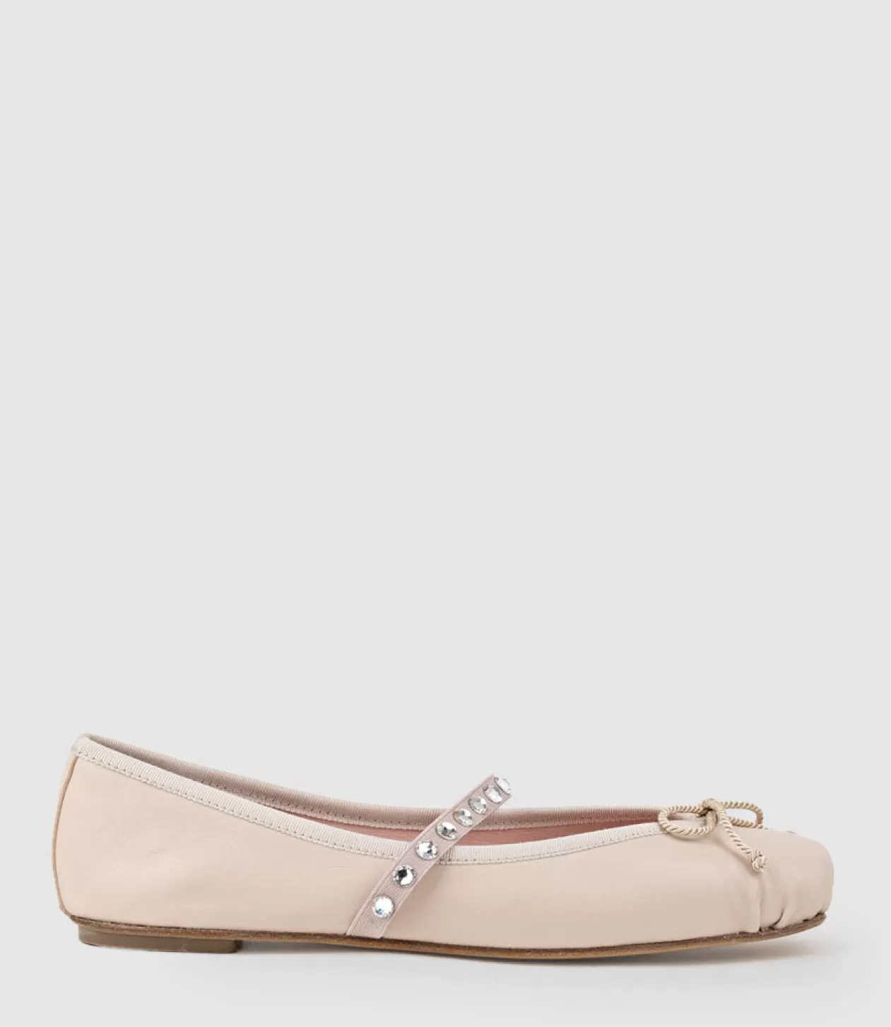 Edward Meller Ballet Flats<Emelio Ballet With Crystal Strap In Nude