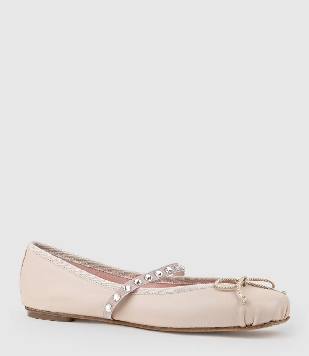 Edward Meller Ballet Flats<Emelio Ballet With Crystal Strap In Nude