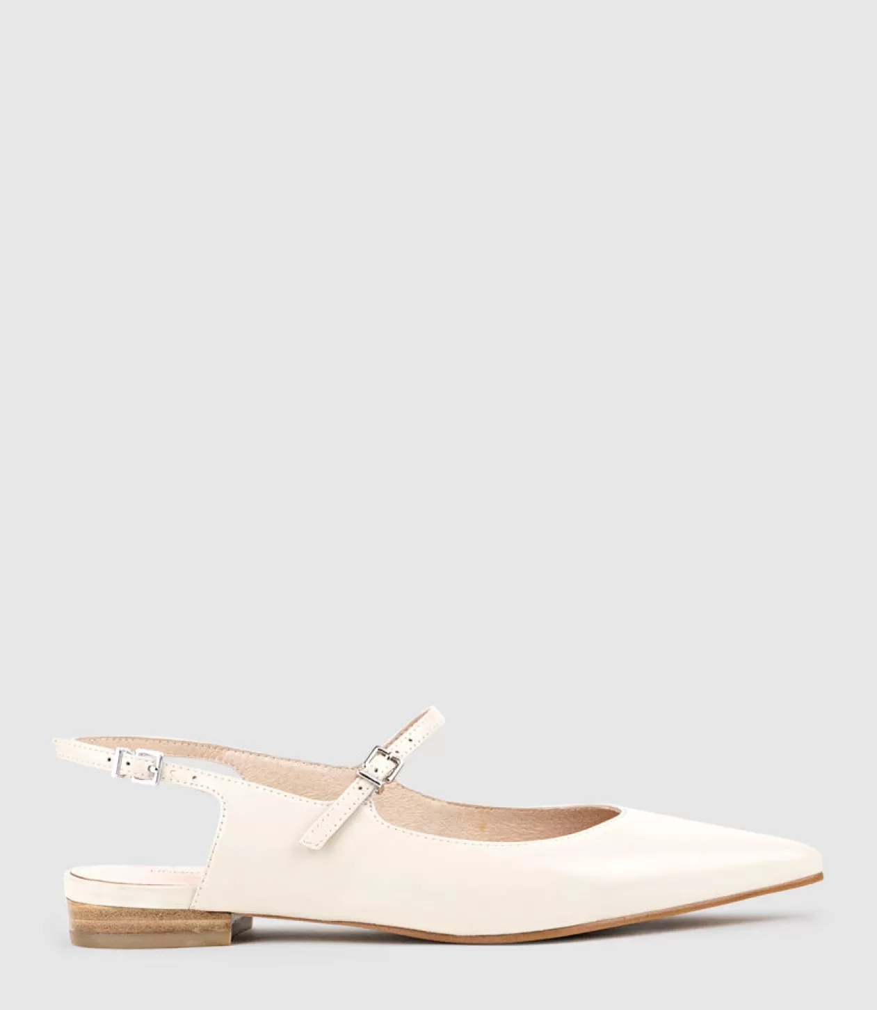 Edward Meller Ballet Flats<Eugenia Flat Slingback With Strap In Offwhite Calf