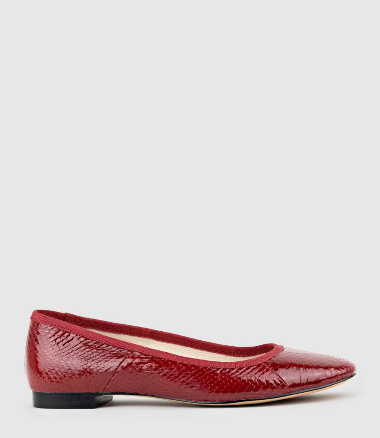 Edward Meller Ballet Flats<Faile Ballet With Grosgrain Piping In Ruby Snake