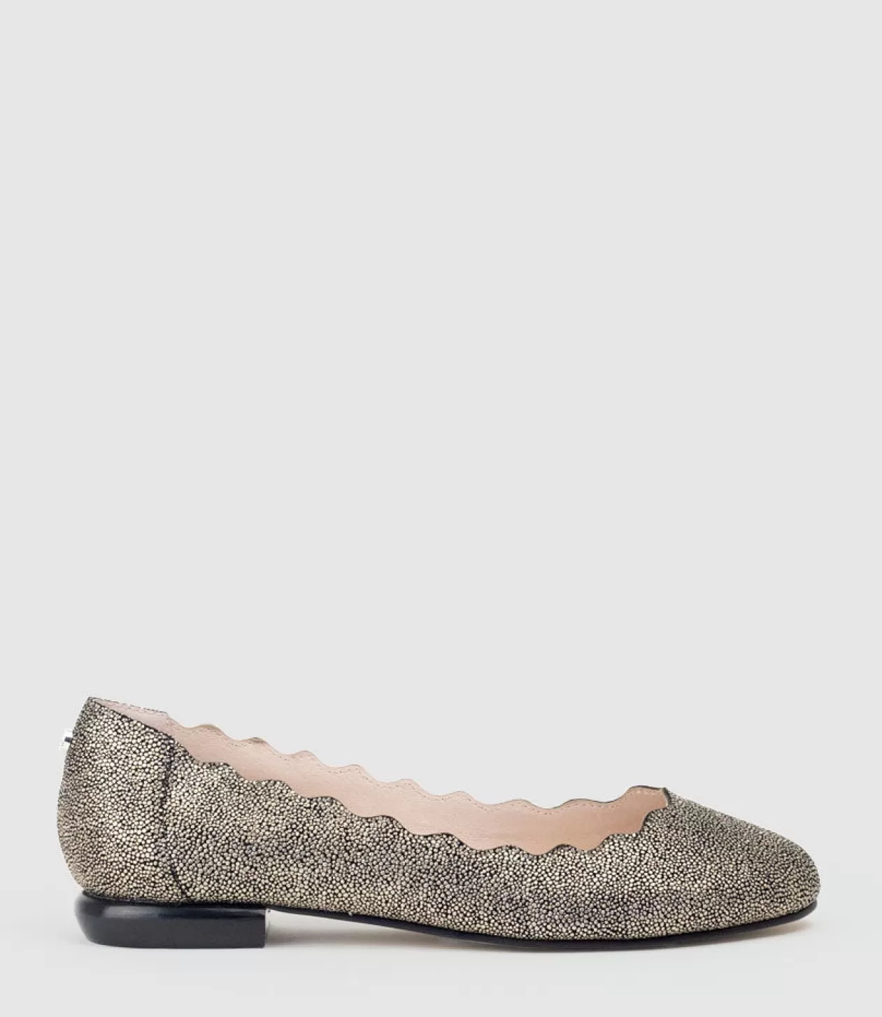 Edward Meller Ballet Flats<Fara Scalloped Ballet Flat In Gold Speckle