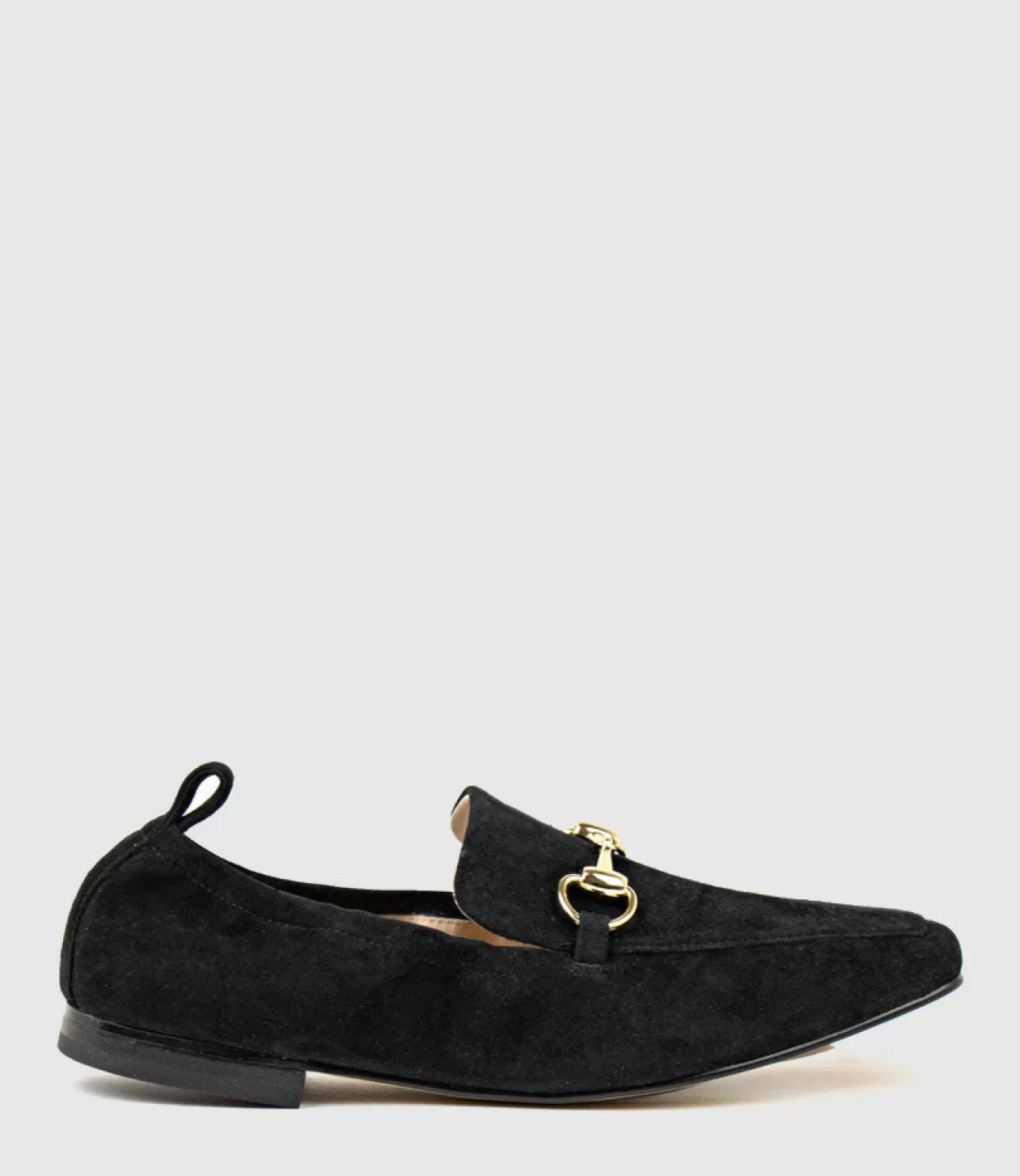 Edward Meller Loafers & Moccasins<Finer Elastic Back Slipper With Hardware In Black Suede