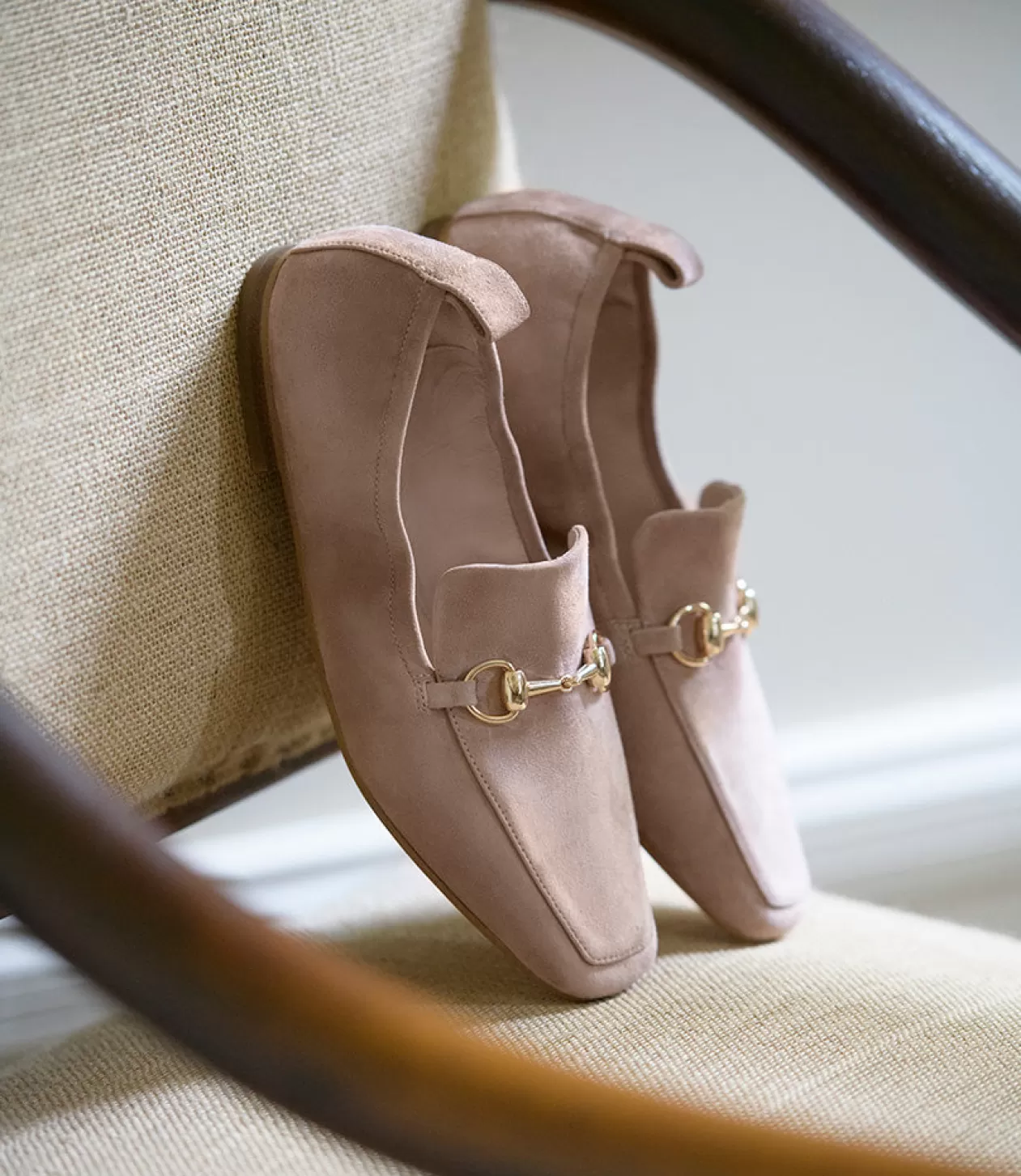 Edward Meller Loafers & Moccasins<Finer Elastic Back Slipper With Hardware In Nude Suede