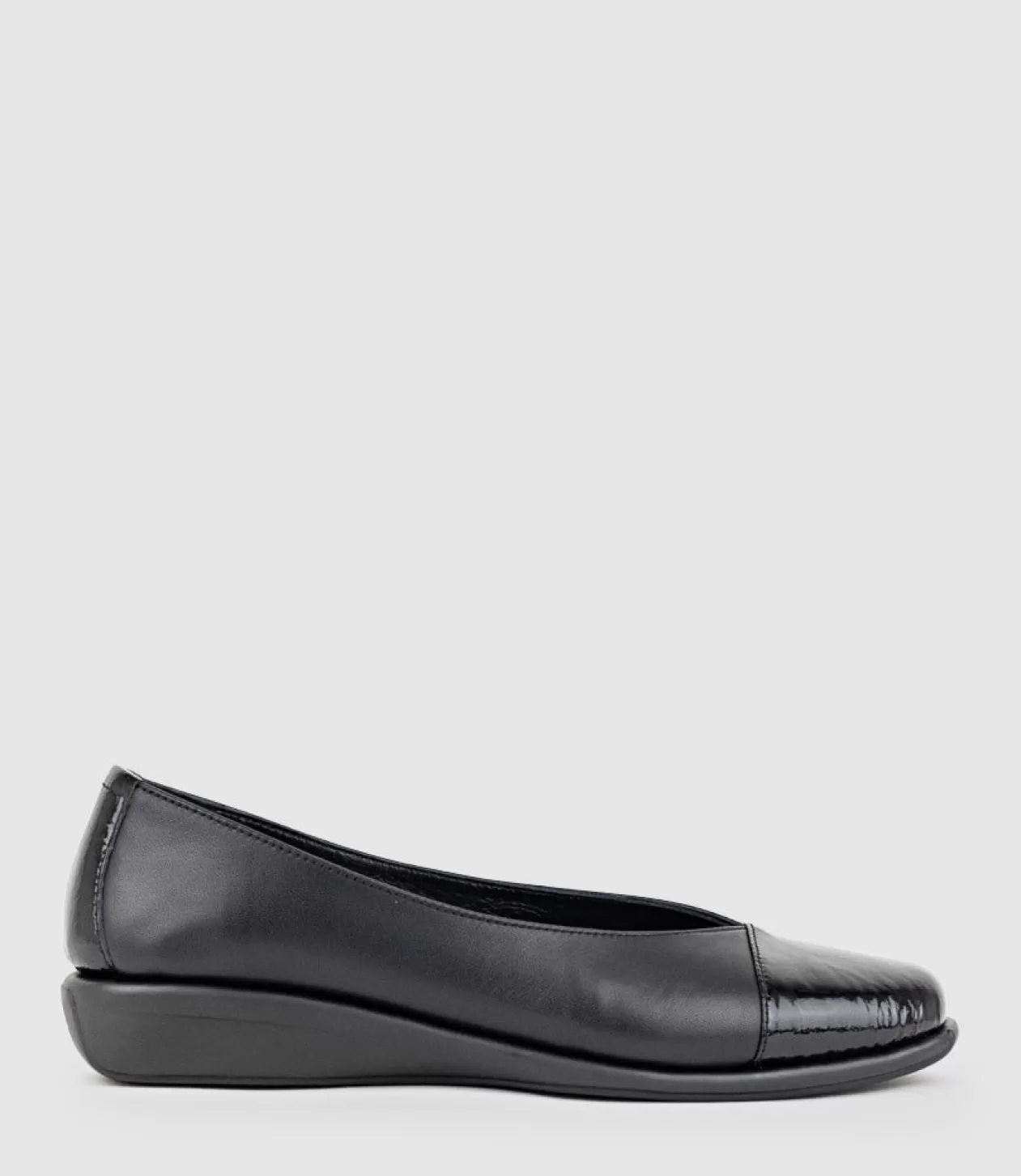 Edward Meller Low Heel<Frankly Cap Toe Comfort Ballet In Black