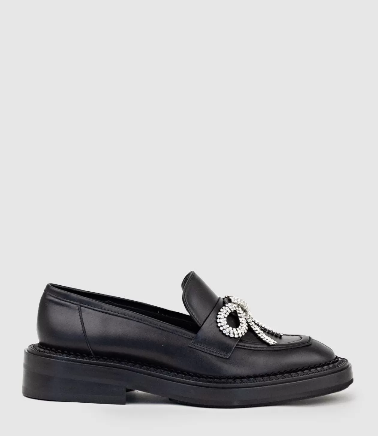 Edward Meller Loafers & Moccasins<Gael Moccasin With Crystal Bow In Black