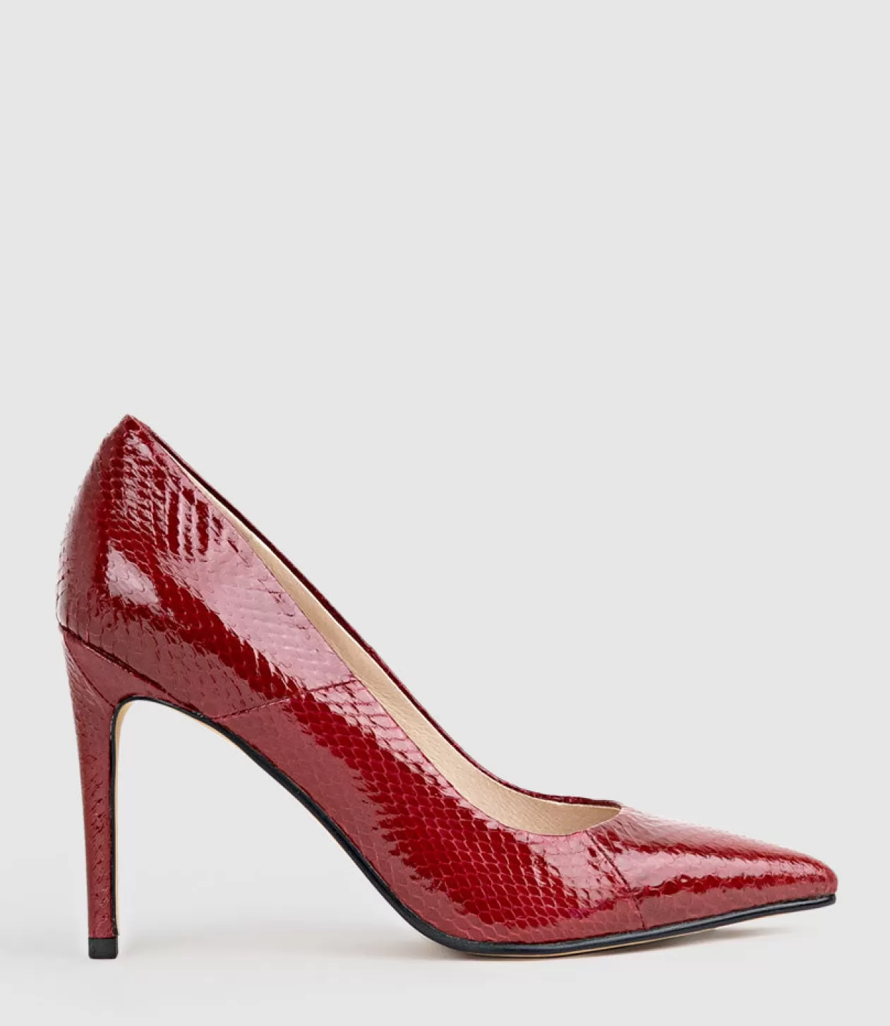 Edward Meller High Heel<Gaga 100Mm Pointed Toe Pump In Ruby Snake