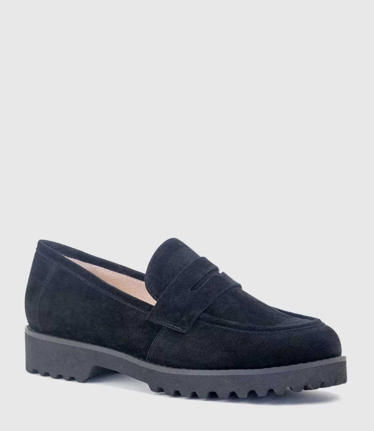 Edward Meller Loafers & Moccasins<Gentry Chunky Moccasin On Eva Sole In Black Suede